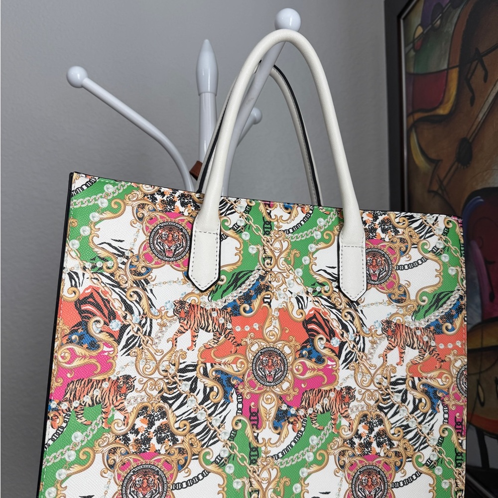 Aldo Multicolor Tote with Gold Chain Detail - Picture 2 of 5